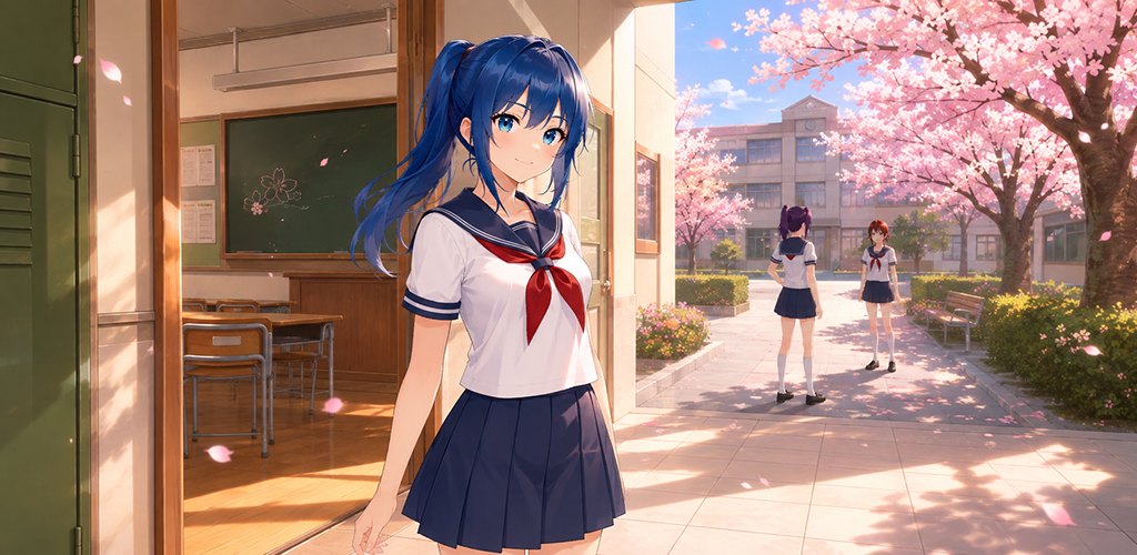 Anime School Girl: Life Sim 3D key art