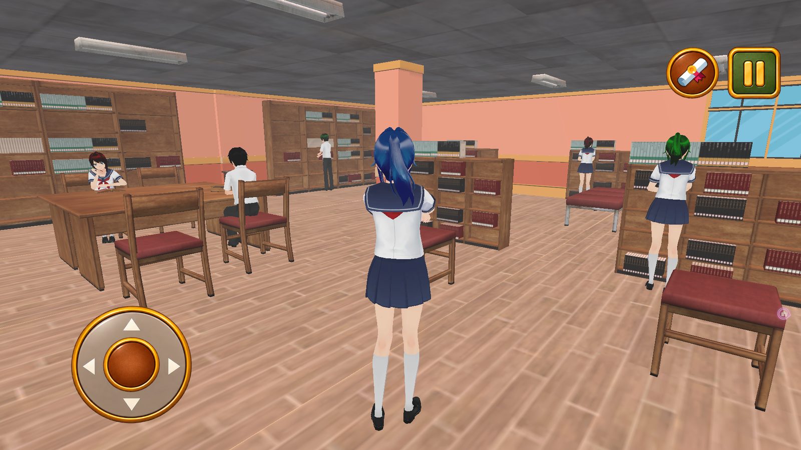 Browsing the shelves in the school library